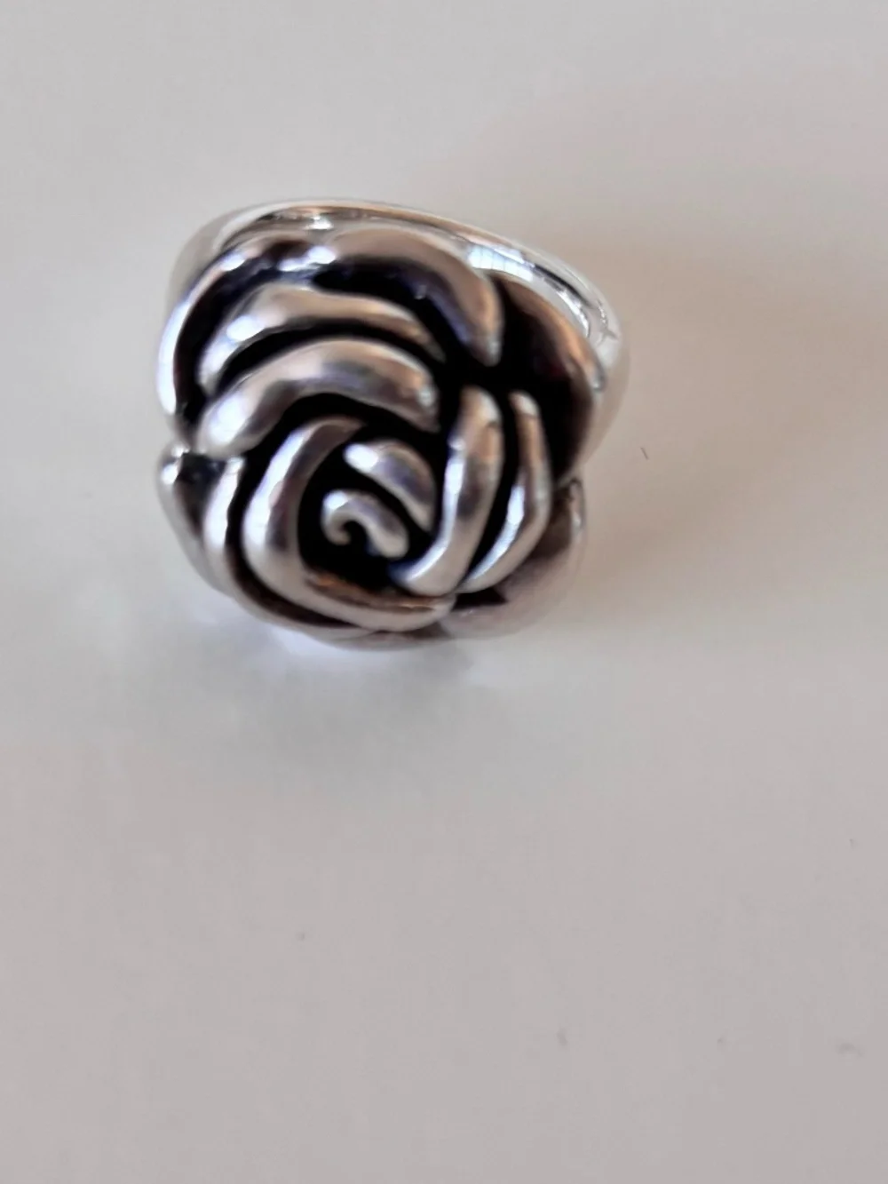 925 Sterling Silver Rose Ring – Vintage Floral Statement Ring